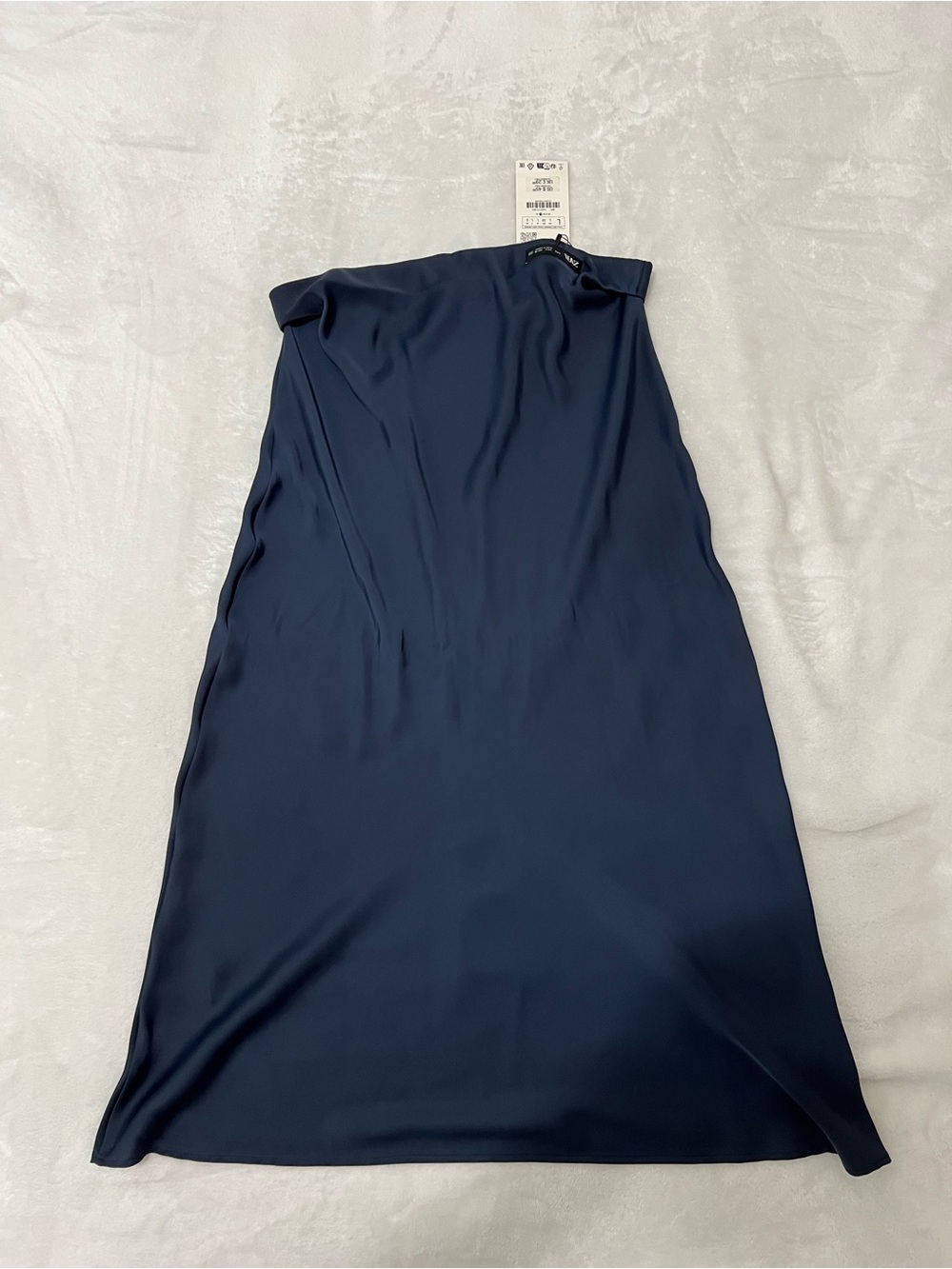 Zara Navy Maxi Slip Skirt - Picture 2 of 3